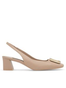 GINO ROSSI Czółenka ALAYA-SL2275-1A Beżowy. Brązowe czółenka Gino Rossi, bez wzorów, ze skóry, bez obcasa, bez zapięcia. Za 269,99 zł.