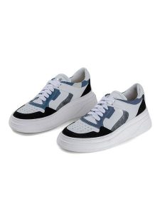 Anna Morellini Skórzane sneakersy "Eviradia" w kolorze biało-niebieskim rozmiar: 38. Białe trampki Anna Morellini, bez wzorów, bez zapięcia. Za 339,00 zł.