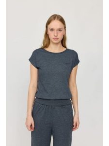 MAZINE Koszulka "Jersey Knit" w kolorze granatowym rozmiar: S. Niebieskie bluzki MAZINE, s, bez wzorów, z jersey, bez kołnierzyka, bez ramiączek. Za 96,60 zł.