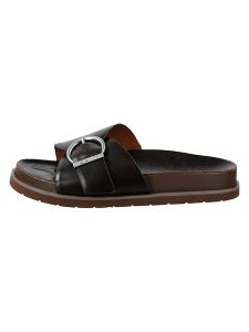GANT Footwear Skórzane klapki "Mardale" w kolorze brązowym rozmiar: 40. Brązowe klapki GANT Footwear, bez wzorów, z otwartym noskiem, bez obcasa. Za 270,45 zł.