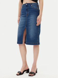 Silvian Heach Spódnica jeansowa Quofoy GPP25403LO Granatowy Regular Fit. Niebieskie spódnice Silvian Heach, bez wzorów, z bawełny. Za 159,99 zł.