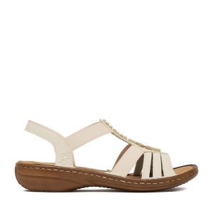 Sandały Rieker. Sandały Rieker, bez wzorów, bez obcasa, na płaskiej podeszwie, bez zapięcia. Za 269,99 zł.