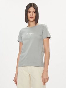 Pepe Jeans T-Shirt Wendy PL505480 Zielony Regular Fit. Zielone t-shirty Pepe Jeans, s, bez wzorów, z bawełny, bez kołnierzyka, bez ramiączek. Za 99,99 zł.