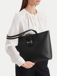 GINO ROSSI Torebka C-1-1 Czarny. Czarne shopper bag Gino Rossi, bez wzorów, ze skóry, bez dodatków. Za 279,99 zł.