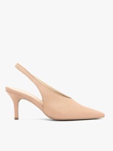 Beżowe wsuwane czółenka. Brązowe czółenka Ryłko, bez wzorów, z gumy, bez obcasa, na obcasie, bez zapięcia. Za 399,99 zł.