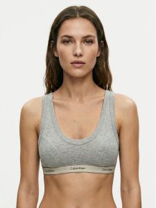 Calvin Klein Underwear Biustonosz bezfiszbinowy LV00QF8594 Szary. Szare biustonosze Calvin Klein Underwear, bez wzorów, z bawełny. Za 189,99 zł.