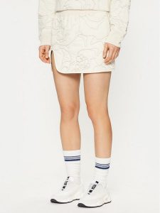Lacoste Spódnica mini JF5192 Beżowy Regular Fit. Brązowe spódnice Lacoste, bez wzorów, z bawełny, mini. Za 499,99 zł.
