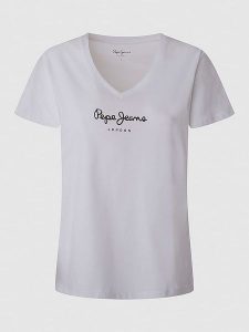 Pepe Jeans Koszulka w kolorze białym rozmiar: XS. Białe bluzki Pepe Jeans, xs, bez wzorów, z bawełny, bez kołnierzyka, bez ramiączek. Za 70,24 zł.