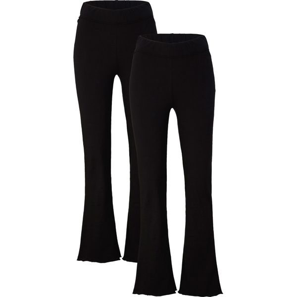 Legginsy z poszerzanymi nogawkami (2 pary). Czarne legginsy bonprix, bez wzorów, z bawełny. Za 112,99 zł.