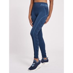 Damskie legginsy mid-rise Hummel TE Christel. Niebieskie legginsy Hummel, bez wzorów, z dzianiny. Za 153,00 zł.
