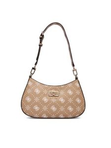 Guess Torebka Emelie Logo HWGP99 28180 Beżowy. Brązowe torebki klasyczne Guess, z aplikacjami, ze skóry, bez dodatków. Za 609,99 zł.