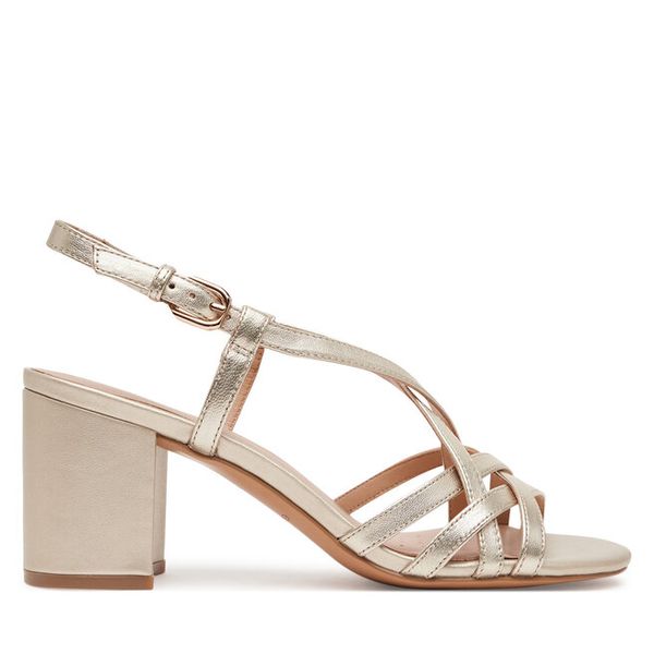 Sandały Geox. Żółte sandały Geox, bez wzorów, bez obcasa, na słupku, bez zapięcia. Za 569,99 zł.