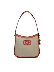 Guess Torebka HWAG95 24030 Beżowy. Brązowe listonoszki Guess, z aplikacjami, z materiału, bez dodatków. Za 455,99 zł.