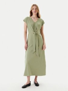 United Colors Of Benetton Sukienka letnia 3FJHDV01T Zielony Regular Fit. Zielone kombinezony United Colors of Benetton, na lato, s, bez wzorów, z bawełny, bez kołnierzyka, bez ramiączek. Za 119,99 zł.