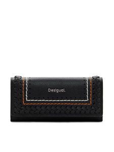 Desigual Portfel 25SAYP21 Czarny. Czarne portfele Desigual, bez wzorów, ze skóry. Za 139,99 zł.