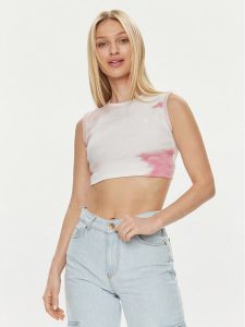 Calvin Klein Jeans Top J20J223163 Kolorowy Slim Fit. Topy Calvin Klein Jeans, xs, bez wzorów, z bawełny, bez kołnierzyka, bez ramiączek. Za 129,99 zł.