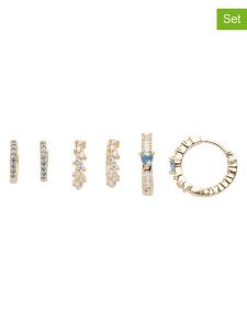 U.S. Polo Assn. Pozłacane kolczyki-kreole (3 pary) z kryształami rozmiar: onesize. Niebieskie kolczyki U.S. Polo Assn., z kryształem, metalowe. Za 65,99 zł.