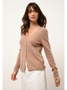 Just Cashmere Kaszmirowy kardigan "Norma" w kolorze karmelowym rozmiar: M. Brązowe kardigany Just Cashmere, z kaszmiru. Za 420,95 zł.