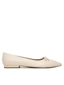 LAUREN RALPH LAUREN Baleriny 802P06376003 Biały. Białe balerinki Lauren Ralph Lauren, bez wzorów, ze skóry, bez obcasa, bez zapięcia. Za 468,99 zł.