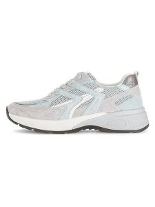 Gabor Skórzane sneakersy w kolorze błękitno-szarym rozmiar: 37. Szare trampki Gabor, bez wzorów, z materiału, bez zapięcia. Za 227,85 zł.