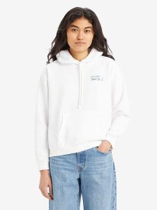 Levi´s Bluza w kolorze białym rozmiar: M. Białe bluzy m, bez wzorów, z kapturem. Za 118,56 zł.