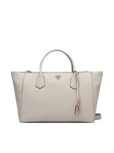 Guess Torebka Marissa HWBG23 33240 Kremowy. Białe shopper bag Guess, z aplikacjami, ze skóry, bez dodatków. Za 674,99 zł.