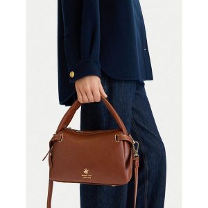 Torebka Beverly Hills Polo Club. Brązowe kuferki Beverly Hills Polo Club, bez wzorów, bez dodatków. Za 209,99 zł.