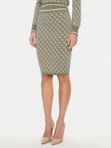Guess Spódnica ołówkowa W4BD53 Z37K0 Zielony Regular Fit. Zielone spódnice Guess, xs, z aplikacjami, z wiskozy. Za 219,99 zł.
