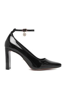 Nine West Czółenka EO-C5176-1 Czarny. Czarne czółenka Nine West, bez wzorów, ze skóry, bez obcasa, bez zapięcia. Za 279,99 zł.