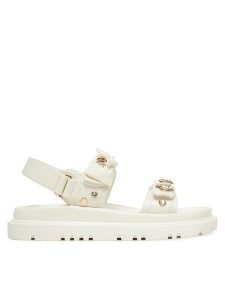 Aldo Sandały Gemima 13917680 Biały. Białe sandały ALDO, bez wzorów, ze skóry, bez obcasa, na płaskiej podeszwie, bez zapięcia. Za 439,99 zł.