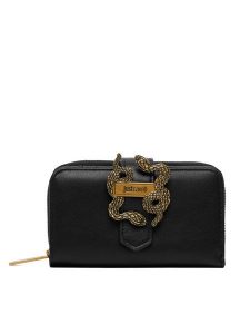 Just Cavalli Portfel 81RA5PA4 ZSA89 Czarny. Czarne portfele Just Cavalli, bez wzorów, ze skóry. Za 389,99 zł.