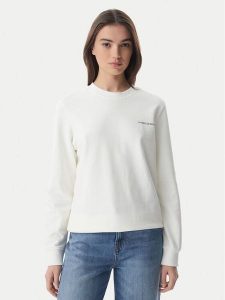 Tommy Jeans Bluza Ess Logo DW0DW22829 Biały Regular Fit. Białe bluzy Tommy Jeans, xs, bez wzorów, z bawełny, bez kaptura. Za 329,99 zł.