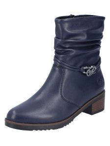 Rieker Botki w kolorze granatowym rozmiar: 41. Niebieskie botki Rieker, bez wzorów, bez obcasa, bez zapięcia. Za 192,79 zł.