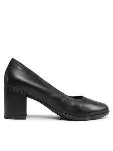 Clarks Czółenka Freva 55 Court 261709644 Czarny. Czarne czółenka Clarks, bez wzorów, ze skóry, bez obcasa, bez zapięcia. Za 359,99 zł.