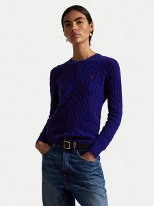 Polo Ralph Lauren Sweter 211971865012 Granatowy Slim Fit. Niebieskie swetry klasyczne Polo Ralph Lauren, xxl, z wełny, bez kołnierzyka. Za 589,99 zł.