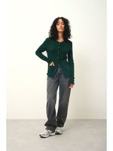 AUTHENTIC CASHMERE Kaszmirowy kardigan "Caron" w kolorze ciemnozielonym rozmiar: XXL. Zielone kardigany AUTHENTIC CASHMERE, z kaszmiru. Za 361,02 zł.