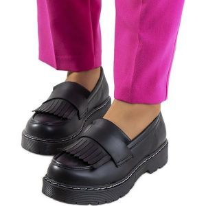 Czarne półbuty Big Star II274100. Czarne trampki bez wzorów, z gumy, bez zapięcia. Za 270,95 zł.