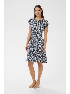 Kaffe Sukienka w kolorze granatowo-białym rozmiar: S. Niebieskie sukienki Kaffe, s, bez wzorów, z tkaniny, bez kołnierzyka, bez ramiączek, midi. Za 165,99 zł.