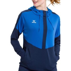 Damska bluza z kapturem Erima Squad. Niebieskie bluzy Erima, xs, bez wzorów, z kapturem. Za 174,15 zł.