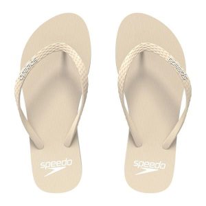 Klapki japonki antypoślizgowe damskie Speedo Flip Flop. Brązowe klapki Speedo, bez wzorów, z materiału, bez obcasa. Za 73,99 zł.