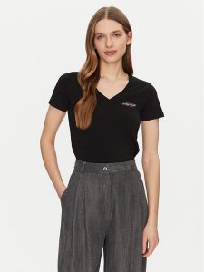 Guess Jeans T-Shirt W4YI23 J1314 Czarny Slim Fit. Czarne t-shirty Guess Jeans, m, z aplikacjami, z bawełny, bez kołnierzyka, bez ramiączek. Za 109,99 zł.