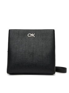 Calvin Klein Torebka Ck Bucket Bag_Tex K60K613179 Czarny. Czarne listonoszki Calvin Klein, bez wzorów, ze skóry, bez dodatków. Za 329,99 zł.