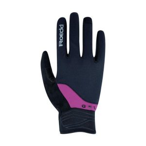 Długie rękawice Roeckl Mori. Fioletowe rękawiczki Roeckl, bez wzorów. Za 204,50 zł.