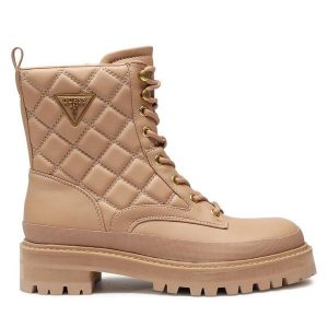 Trapery Guess. Brązowe buty zimowe Guess, bez obcasa, bez zapięcia. Za 809,99 zł.