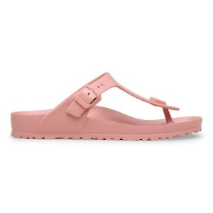 Birkenstock Gizeh EVA Pink Clay Japonki damskie. Czerwone klapki Birkenstock, bez wzorów, ze skóry, bez obcasa. Za 189,99 zł.