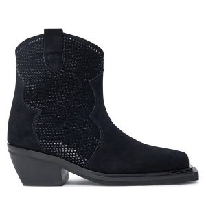 Kowbojki Alma En Pena. Czarne botki Alma en Pena, bez wzorów, bez obcasa, na płaskiej podeszwie, bez zapięcia. Za 599,99 zł.