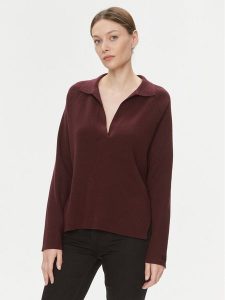 Calvin Klein Sweter Essential K20K206019 Bordowy Relaxed Fit. Czerwone swetry klasyczne Calvin Klein, xs, z syntetyku, bez kołnierzyka. Za 379,99 zł.