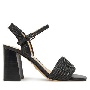 Sandały Guess. Czarne sandały Guess, z aplikacjami, bez obcasa, na słupku, bez zapięcia. Za 419,99 zł.