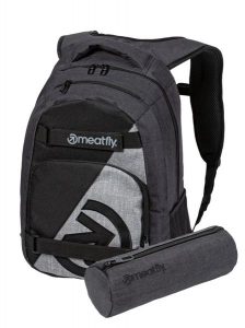 Plecak z paskami na deskorolkę 24L – szary Meatfly + piórnik. Szare plecaki Meatfly. Za 237,99 zł.