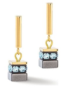 COEUR DE LION Kolczyki-wkrętki z hematytami i kryształami rozmiar: onesize. Niebieskie kolczyki COEUR DE LION, z hematytem, ze stali. Za 130,99 zł.